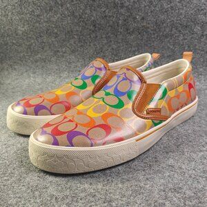 Preowned Coach Skate Pride Rainbow Slip-On Sneakers Men’s Sz 11 D CA284 No Box